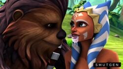 ahsoka_tano ai_generated alien animated caught chewbacca clone_wars cum cum_dripping_down_chin cum_dripping_from_mouth dripping_cum implied_fellatio implied_nudity implied_oral interspecies interspecies_sex jedi jedi_master jedi_padawan jungle jungle_girl kashyyyk master_and_padawan no_sound on_model orange_skin post_oral smutgen star_wars subtitled tagme togruta video wookiee