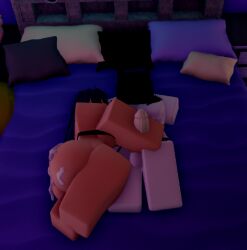 1boy 1girls 3d ass balls bikini blue_hair catsulithr34 cum cum_in_pussy hugging penis roblox roblox_avatar robloxian self_upload tagme teasing veiny_penis