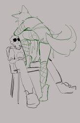 1boy 1boy1girl 1boys 1girl1boy 1girls before_sex canon_couple clothed clothed_male dave_strider dog_ears dog_tail dominant_female female female fishnet_legwear fishnet_stockings fishnets glasses headgear headwear heterosexual homestuck jade_harley male partially_clothed partially_clothed_female reddenedrain seductive shades short_hair short_hair_male straight straight sunglasses tail teasing