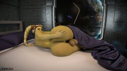 3d alien anus ass balls bed bedroom big_ass big_balls bubble_butt futanari green_skin hera_syndulla presenting_hindquarters prime3dx solo star_wars twi’lek