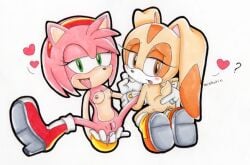 2girls amy_rose anal anal_fingering anal_masturbation anthro ass blush boots breasts cream_the_rabbit cub female female_only fingering furry furry_only green_eyes heart hedgehog lagomorph masturbation misshiirin mobian_(species) nipples orange_eyes presenting_ass presenting_butt presenting_hindquarters presenting_pussy pussy rabbit rodent sonic_(series) sonic_advance_2 sonic_the_hedgehog_(series) tagme vagina young yuri