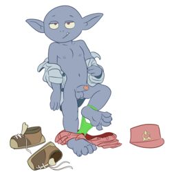 balls clothing compfive fuckboy gay goblin goblin_male humanoid humanoid_penis little_witch_academia male male_only penis solo undressing