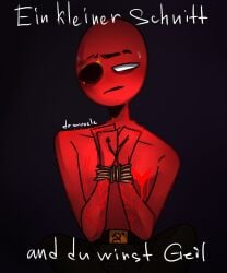 countryhumans dr.m1racle german_text hands_tied missing_eye red_skin shirtless song_lyrics soviet_union_(countryhumans)