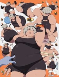 bbw bea_(pokemon) big_belly big_breasts big_butt jeetdoh obese pokemon ssbbw sumo weight_gain