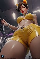 ai_generated antifragile_traysi big_ass big_breasts cameltoe dark-skinned_male latex le_sserafim lena_oxton overwatch overwatch_2 pornlandlord queen_of_spades thick thick_thighs tracer wet