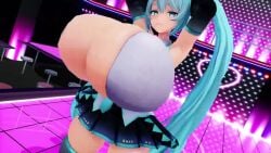 3d animated blue_eyes blue_hair bouncing_breasts clothed dancing dat_ass enormous_breasts hatsune_miku huge_ass huge_breasts mp4 music sound tagme thick_thighs twintails video vocaloid