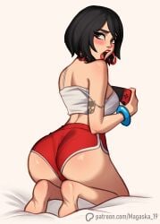 1female 1girl 1girls ass ass_focus back_view backview big_ass big_breasts big_butt big_thighs black_hair blush butt_focus croptop dark_hair dat_ass fortnite fortnite:_battle_royale fully_clothed hourglass_figure light-skinned_female light_skin magaska19 nintendo_switch presenting presenting_ass presenting_hindquarters red_bottomwear seductive_body seductive_female seductive_pose short_hair shorts solo solo_female solo_focus thick_ass thick_butt thick_hips thick_legs thick_thighs tight_clothes tight_clothing tight_shorts