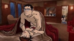 1boy1girl 2d 2d_animation animated animated_gif archer_(series) cheryl_tunt choking cyril_figgis gif missionary_position naked_male penetration sex underwear