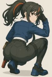 ai_assisted ass ass_bigger_than_head ass_focus bent_legs clothed zenless_zone_zero zhu_yuan