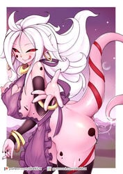 1girls 2010s android_21 black_sclera breasts curvy dark_persona darklux dragon_ball dragon_ball_fighterz female female_only humanoid large_breasts long_hair majin majin_android_21 monster_girl nail_polish pink_skin pointy_ears red_eyes solo tail white_hair