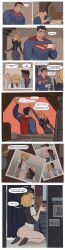 1girls 2boys amugea areolae ass ass_focus balls bottomless breasts breasts_out caught comic cunnilingus dark-skinned_male dark_skin dc dc_comics dialogue english_text feet female head_grab human human_female implied_sex interracial jimmy_olsen jimmy_olsen_(my_adventures_with_superman) kryptonian light-skinned_female light-skinned_male light_skin looking_pleasured male male/female my_adventures_with_superman oral photo_sex shirt_lift spelling_error supergirl supergirl_(my_adventures_with_superman) superman superman_(series) surprised testicles torogao wholesome