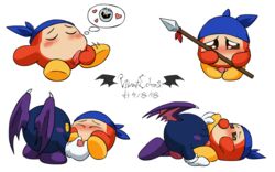 alpha_channel animal_genitalia bandana bandana_waddle_dee bandanna_dee blue_skin blush brown_eyes closed_eyes clothing duo embarrassed erection fantasizing fellatio gloves hand_on_penis kirby_(series) male masturbation melee_weapon membranous_wings meta_knight nintendo oral orange_skin penis polearm precum red_skin saliva sex smile spear squint stroking thought_bubble vibrantechoes video_games waddle_dee waddling_head weapon wings yaoi yellow_eyes