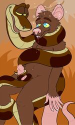 anthro anthro_on_feral coiling disney drooling duo feral gay gerrark hypnosis kaa male male_only mammal mind_control open_mouth penis plsgts precum rat reptile rodent saliva scalie sex snake tail_sex tailjob the_jungle_book yaoi zoophilia