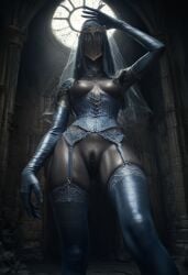 ai_generated boss_monster civitai dancer_of_the_boreal_valley dark_souls_3 giantess lingerie sexy_pose