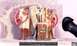 absurd_res anthro cake cake_costume canid canine canis clothing costume dessert diane_foxington disney dreamworks female food food_costume fox group hi_res illumination_entertainment kung_fu_panda magnetus maid_marian mammal porsha_crystal robin_hood_(disney) sing_(movie) the_bad_guys wolf zhen_(kung_fu_panda)