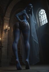 ai_generated ass boss_monster civitai dancer_of_the_boreal_valley dark_souls_3 faceless_character fromsoftware giantess lingerie posing spreading_ass standing