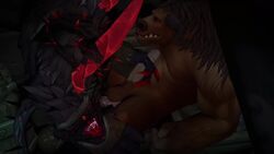 2016 3d anal animated anthro baine_bloodhoof blizzard_entertainment burning_legion emerald_nightmare erection gay horde liard loop male penis satyr tauren tauren_warrior video void_corruption_(warcraft) warcraft warrior_(warcraft) world_of_warcraft xavius