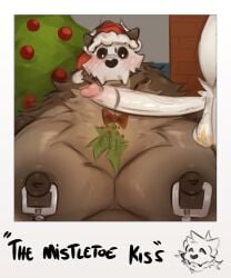 anthro balls blush christmas christmas_tree fireplace holidays long_penis mistletoe mistletoe_on_penis nipple_piercing nipples pecs penis sad_tomato santa_hat small_balls tagme thin_penis todd_(sad_tomato)