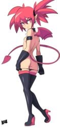 ass bigdeadalive breasts cleavage demon demon_tail demon_wings disgaea disgaea_1 etna female female_only high_heel_boots high_heels looking_at_viewer looking_back nippon_ichi_software panties pointy_ears solo tail wings