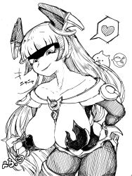 1animal 1girls artist_request bodysuit breasts cat_(battle_cats) cleavage collarbone dumpling galaxy_gals hand_on_hip heart huge_breasts japanese_text large_breasts leaning_forward light-skinned_female lilin_(battle_cats) long_hair nipple_bulge nipple_pasties nipples nyanko_daisensou pasties revealing_breasts seductive smirk teenager text the_battle_cats thick_thighs thighs