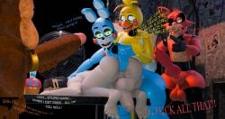 3d_(artwork) absurd_res accessory anal anal_fingering anal_sex animal_genitalia animal_penis animatronic anthro anthro_fingering_anthro anthro_fingering_male anus ass avian backsack balls beak bear bib big_balls big_butt big_penis bird black_clothing blue_body blue_eyes bonnie_(fnaf) bow_(feature) bow_tie brown_body brown_genitals brown_penis canid canine chicken clothed clothing cock_ring dialogue digital_media_(artwork) english_text erection eyewear feet female female_anthro femboy fingering fingering_partner fingers five_nights_at_freddy's five_nights_at_freddy's_2 fox foxy_(fnaf) freddy_(fnaf) fur furniture galliform genitals gesture glowing glowing_eyes green_eyes group group_sex handwear hi_res holding_penis huge_cock human humanoid_genitalia humanoid_penis hung_femboy jewelry lagomorph legwear leporid machine male male/female male/male male_anthro male_fingered male_on_anthro male_penetrated mammal masturbation monotone_genitals multicolored_body nude one_eye_closed open_mouth penetration penile penis penis_accessory penis_jewelry phasianid profanity rabbit red_body red_fur red_genitals red_penis ring robot scottgames sex table tail tan_body teeth text theant/thedirtyant thedirtyant thick_thighs toes tongue toy_bonnie_(fnaf) toy_chica_(fnaf) toy_freddy_(fnaf) two_tone_body white_body white_genitals white_penis white_skin wink yellow_body
