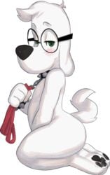 20th_century_fox alpha_channel anthro blush bracelet canine collar dreamworks eyewear fur glasses green_eyes jay_ward_productions jewelry leash looking_at_viewer male male_only mammal mr._peabody mr._peabody_and_sherman nude rocky_and_bullwinkle seth-iova simple_background solo