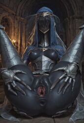 ai_generated boss_monster civitai dancer_of_the_boreal_valley dark_skin dark_souls_3 giantess pussy_wide_open