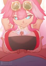 1080p 2d 2d_animation animal_ears animated artist_name ashtart blinking clothed_titfuck clothed_titjob foreskin goggles goggles_on_head hands_on_own_breasts heart-shaped_pupils hololive hololive_english looking_at_viewer loop looping_animation no_sound paizuri patreon_logo penis penis_between_breasts pink-haired_female pink_hair pink_hair_female pov raora_panthera subscribestar_logo tagme titjob uncircumcised video virtual_youtuber vtuber