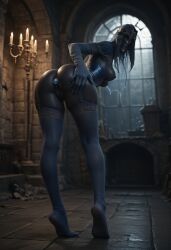 ai_generated anal_plug boss_monster civitai dancer_of_the_boreal_valley dark_skin dark_souls_3 faceless_character fromsoftware lingerie posing spread_ass
