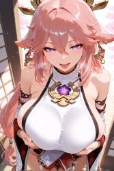 yae miko from genshin impact by furiwif07