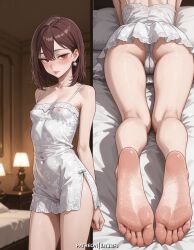 1girls ai_generated ayase_momo blush dandadan feet female female_only foot_fetish foot_focus footfetish multiple_views nipples panties petite petite_body petite_breasts petite_female pussy shy small_breasts solo solo_female teen teen_girl teenage_girl uncensored uniwaifu wet_pussy