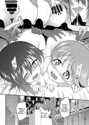 2boys 2girls bisexual bisexual_female doujinshi ffmm_foursome french_kiss fucked_from_behind girls_und_panzer incest kissing kyokucho open_mouth orgy sisters tongue yuri