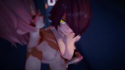 3d animated arknights breasts exusiai_(arknights) lune_(artist) oc tagme video