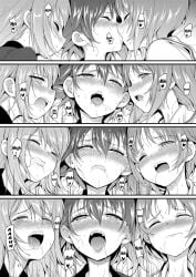 blush clenched_teeth closed_eyes doujinshi girls_und_panzer incest kissing kyokucho moaning nishizumi_maho nishizumi_miho saliva saliva_trail screaming sisters sweat yuri