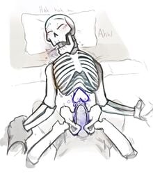 animated_skeleton bed blush blush_lines bone closed_eyes deep_penetration dialogue english_text erection first_person_view heart hi_res holding_wrists human humanoid humanoid_penis male male_only mammal open_mouth papyrus penetrating penetrating_pov penetration penis pillow sex skeleton skull soul text theyaois_(artist) thrusting thrusting_hips trembling trembling_lines undead undertale video_games yaoi