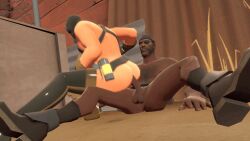 3d 3d_(artwork) 3d_animation 3d_model animated bubble_ass dark-skinned_male demoman_(team_fortress_2) drunk interracial light-skinned_male male_only pyro_(team_fortress_2) sfm sfx source_filmmaker twink yaoi