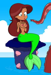 breasts female female_focus green_tail jpeg marina_(zig_and_sharko) mermaid sitting tagme tentacle topless water zig_and_sharko