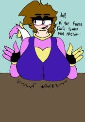 4_fingers big_breasts fair_argument_but&hellip; gloves meme rainbowy_alchie(character) smile youtube youtube_hispanic youtuber youtuber_girl