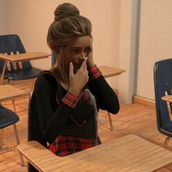 3d autopaizuri autopaizuri_under_clothes cumming fellatio futa_only futanari in_school inferno3d school_uniform schoolgirl