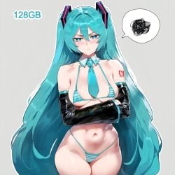 1girls ai_generated bare_arms bare_legs bare_shoulders bare_thighs blue_eyes blue_hair blush bra clothed clothing color female female_focus female_only hatsune_miku henrik_n hi_res light-skinned_female light_skin long_hair looking_at_viewer nipples_visible_through_clothing panties small_breasts solo solo_female striped_bra striped_clothing striped_panties stripes tagme thick_thighs vocaloid