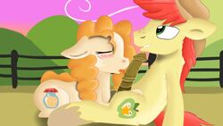 animal_genitalia animal_penis blush bright_mac_(mlp) closed_eyes duo earth_pony equine equine_penis friendship_is_magic hair horse horsecock jbond licking male mammal my_little_pony pear_butter_(mlp) penis pony tongue tongue_out