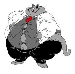 cat_ears cat_tail faggot feline fully_clothed morbidly_obese_male twink