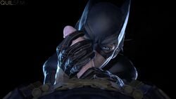 1boy 1girls 2015 3d absurdres animated barbara_gordon batgirl batgirl_(arkham_knight) batman batman:_arkham_knight batman_(series) black_background blue_eyes bruce_wayne clothed cum cumshot dc dc_comics ejaculation erection eyebrows eyelashes female handjob highres human licking licking_penis looking_at_viewer male no_sound nose open_mouth oral penis penis_lick pov quilsfm shiny shiny_skin source_filmmaker straight teeth tongue tongue_out video