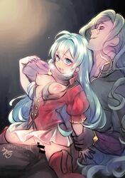 1boy asphyxiation breasts censored defeated defeated_heroine dubious_consent eirika_(fire_emblem) female female_protagonist fire_emblem fire_emblem:_the_sacred_stones negiwo nipples penis pussy rape strangling vaginal valter_(fire_emblem)