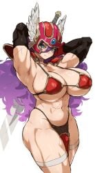 1girls artist_request bikini bikini_armor blue_eyes dragon_quest dragon_quest_iii muscular muscular_anthro muscular_female small_bikini soldier_(dq3) tagme thick_butt thick_legs thick_thighs thighs toned toned_body toned_female