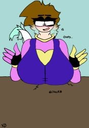 4_fingers big_breasts fair_argument_but… gloves meme nervous_face nervous_smile rainbowy_alchie(character) solo youtube youtube_hispanic youtuber youtuber_girl