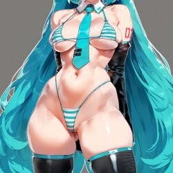 1girls ai_generated bare_arms bare_legs bare_shoulders bare_thighs big_breasts blue_eyes blue_hair blush bra breasts_expansion clothed clothing color expansion female female_focus female_only hatsune_miku henrik_n hi_res large_breasts light-skinned_female light_skin long_hair looking_at_viewer nipples_visible_through_clothing panties solo solo_female striped_bra striped_clothing striped_panties stripes tagme thick_thighs underwear vocaloid