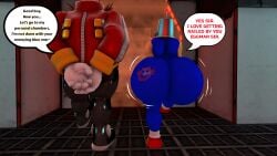 100acrew 2025 2boys anthro ass ass_focus blue_body blue_fur brainwashed bucket_helmet chum_bucket chum_bucket_bucket_helmet clothes dialogue drone eggman eggman_logo femboy hands_down huge_ass human male_only mind_control mobian mobian_(species) nude penis sega sfm small_balls small_penis sonic_(series) sonic_the_hedgehog sonic_the_hedgehog_(series) source_filmmaker speech_bubble walking