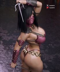 3d ass big_ass mileena mortal_kombat mortal_kombat_x purple_thong tagme tekonsfw thong