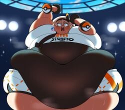 1girls bbw bea_(pokemon) female gym_leader mintrimo overweight overweight_female pokemon_ss